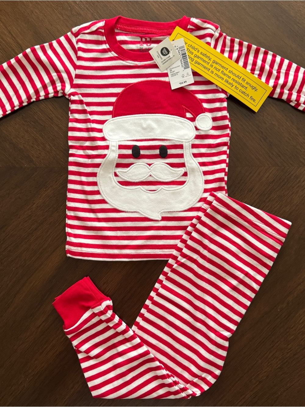 The Children’s Place Red & White Striped Santa Holiday Pajama Set NWT